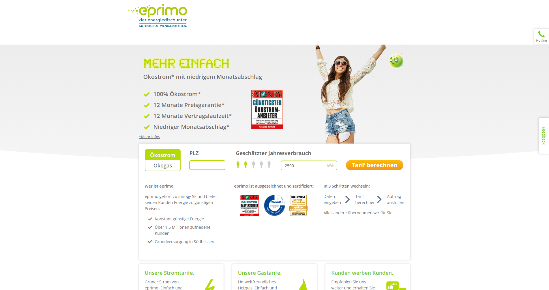 Eprimo Webseite